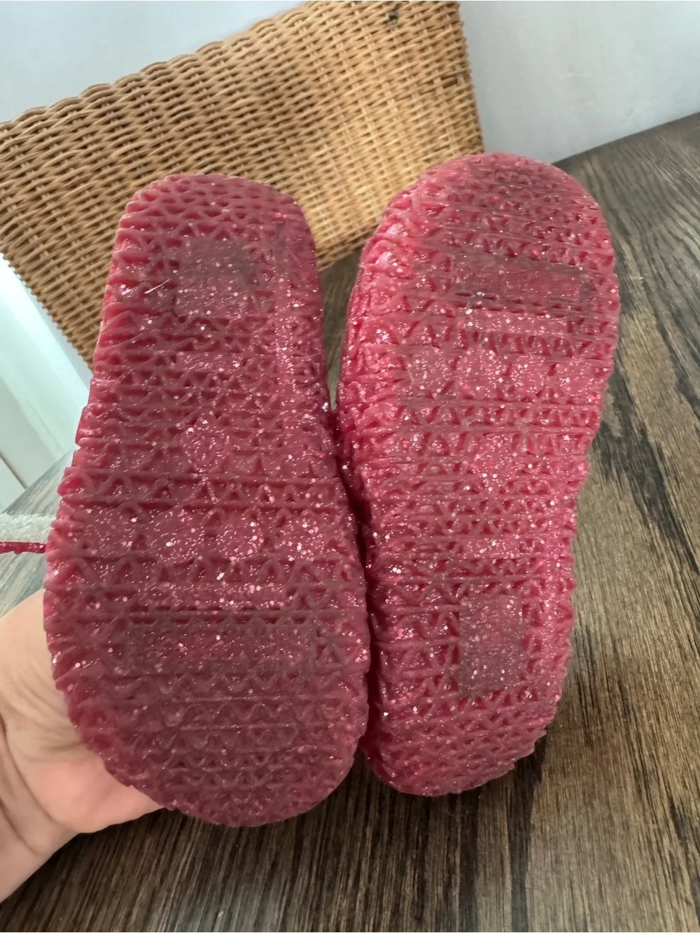 Mini Melissa Girls Glitter Pink Jelly Mary Jane Sandals